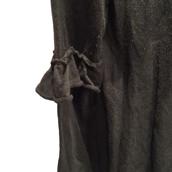 New Style & Co Womens 2X Dark Ivy Green Ruffled Elbow VNeck Long Sleeve Sweater - Picture 3 of 5